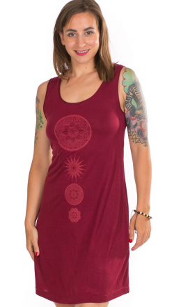 Šaty Abusana – bordó s ornamenty